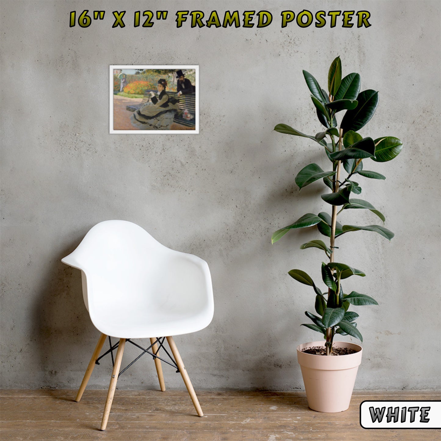 CAMILLE ON A GARDEN BENCH by Claude Monet FRAMED PAPER POSTER