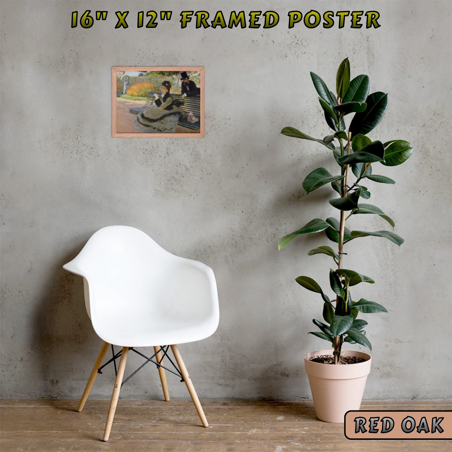 CAMILLE ON A GARDEN BENCH by Claude Monet FRAMED PAPER POSTER