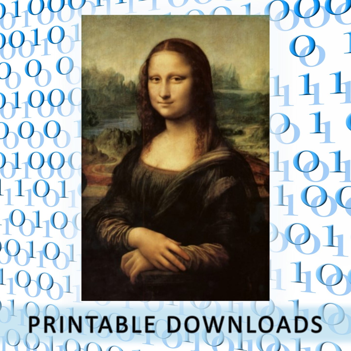 MONA LISA - TOUCHED UP VERSION - PRINTABLE DIGITAL DOWNLOADS