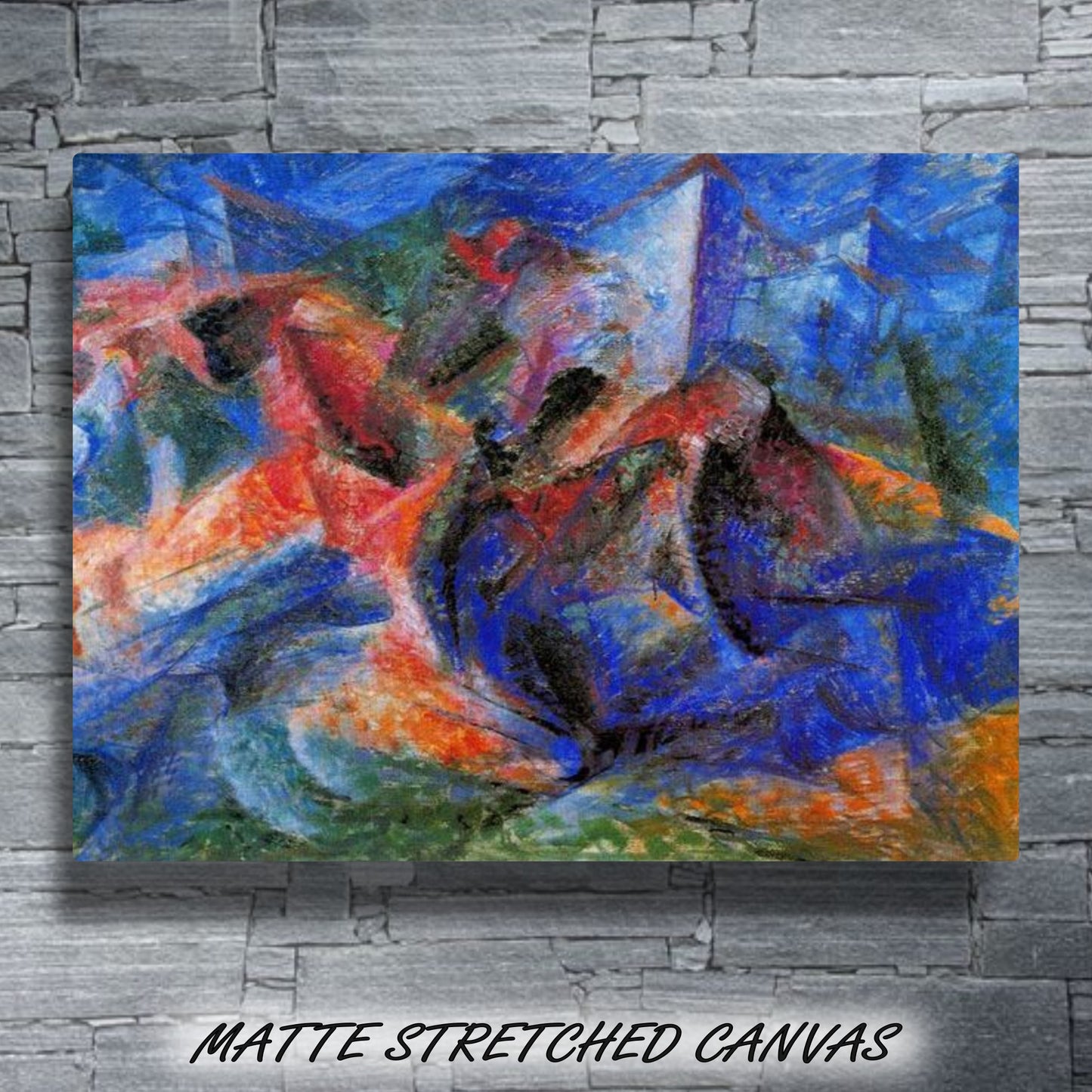 HORSE AND RIDER AND BUILDINGS by Umberto Boccioni