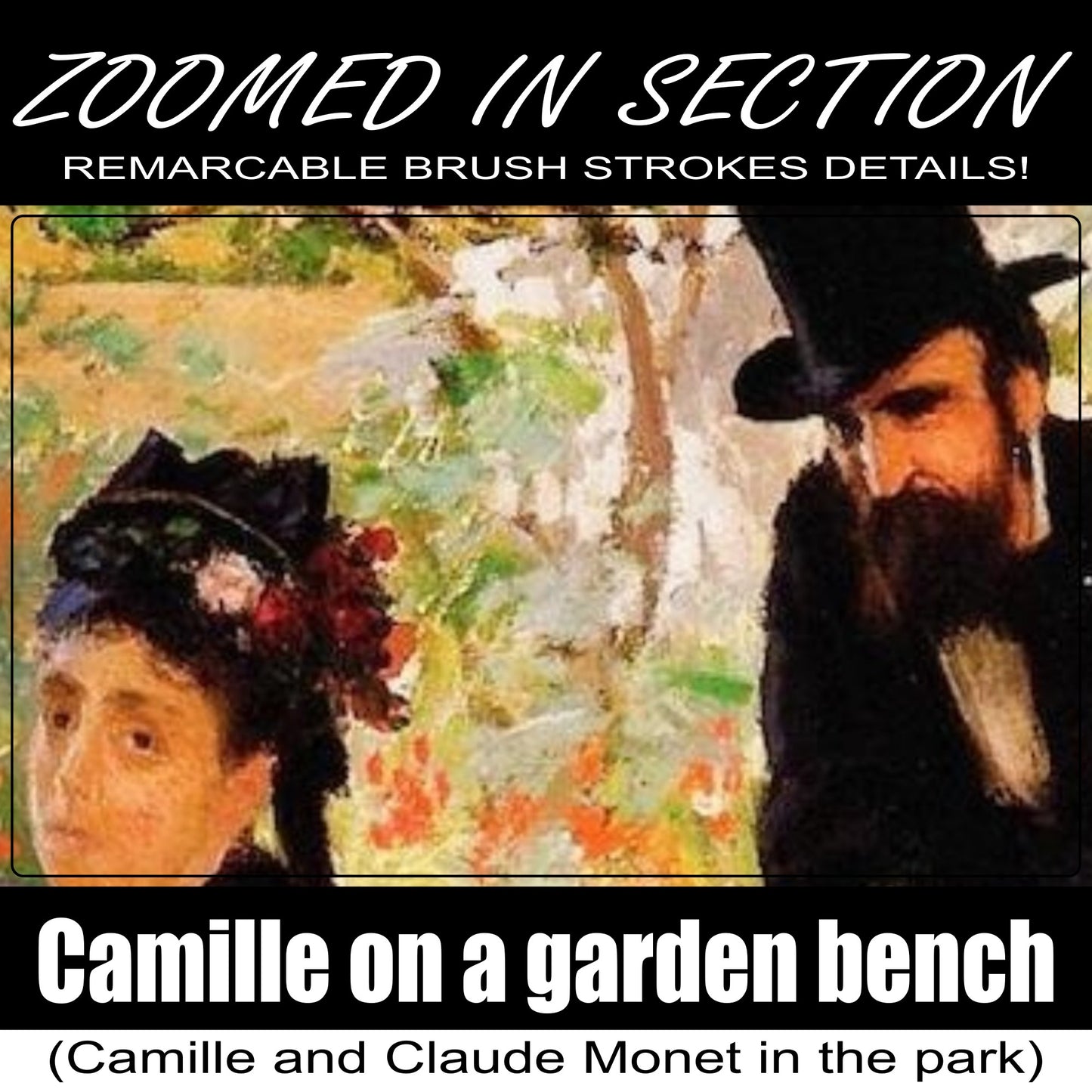 CAMILLE ON A GARDEN BENCH by Claude Monet FRAMED PAPER POSTER