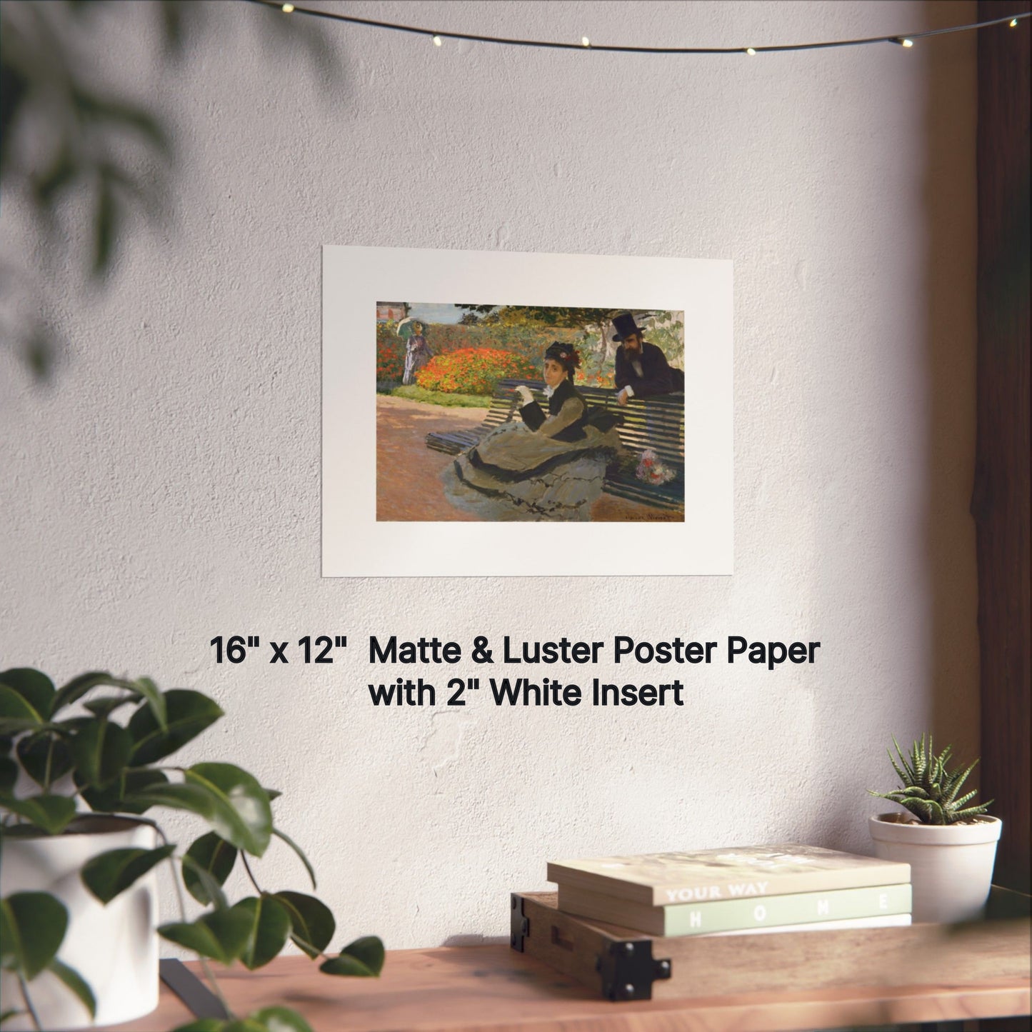 CAMILLE ON A GARDEN BENCH by Claude Monet  MATTE AND LUSTER PAPER POSTER