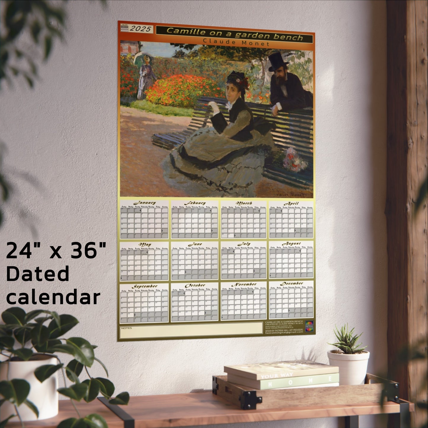 CAMILLE ON A GARDEN BENCH by Claude Monet  MATTE AND LUSTER PAPER POSTER