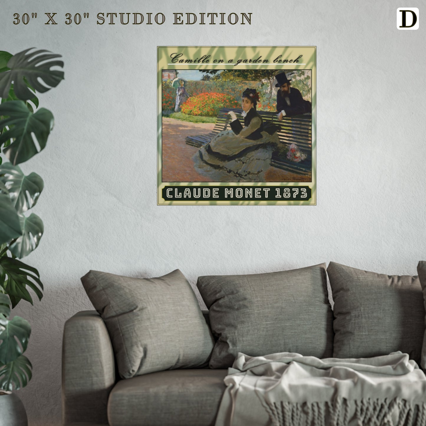 CAMILLE ON A GARDEN BENCH by Claude Monet  MATTE AND LUSTER PAPER POSTER