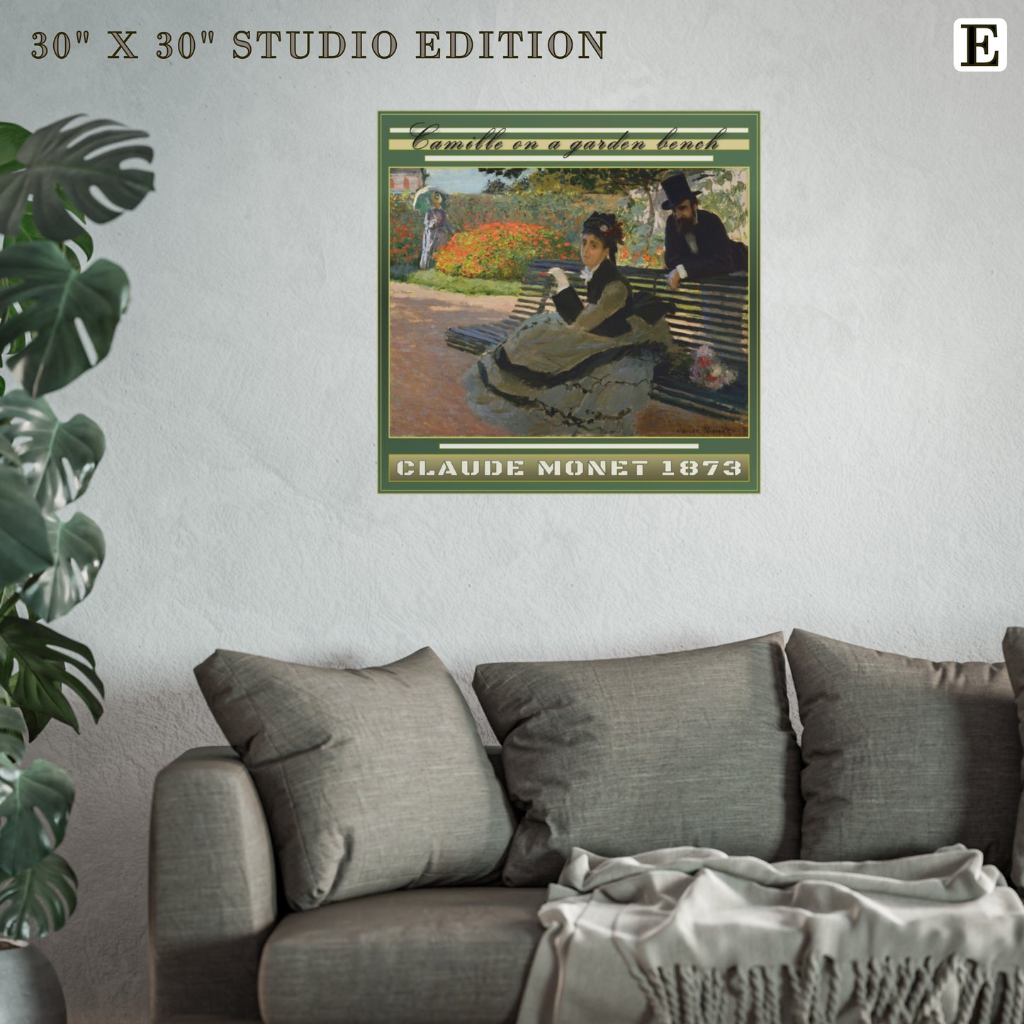 CAMILLE ON A GARDEN BENCH by Claude Monet  MATTE AND LUSTER PAPER POSTER