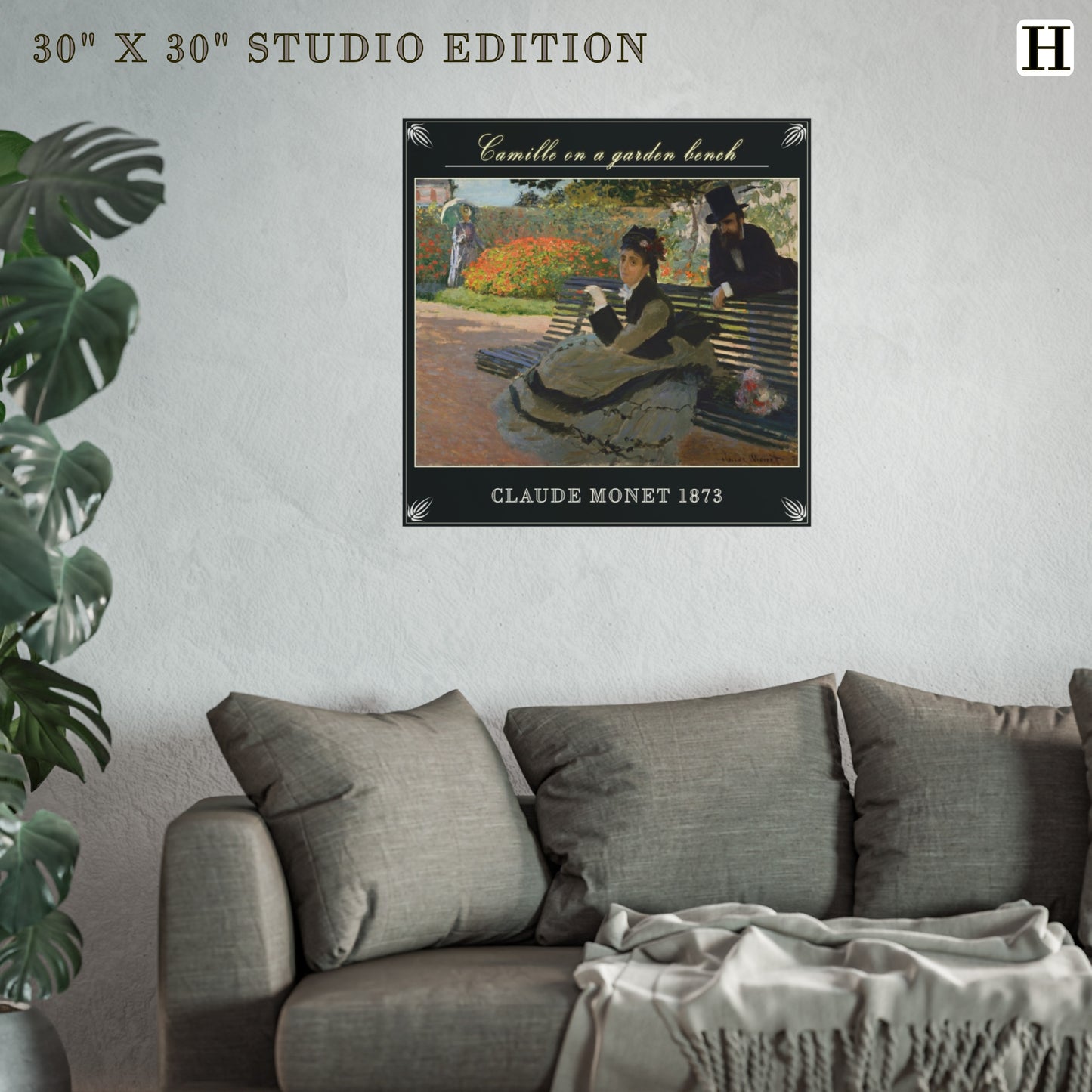 CAMILLE ON A GARDEN BENCH by Claude Monet  MATTE AND LUSTER PAPER POSTER