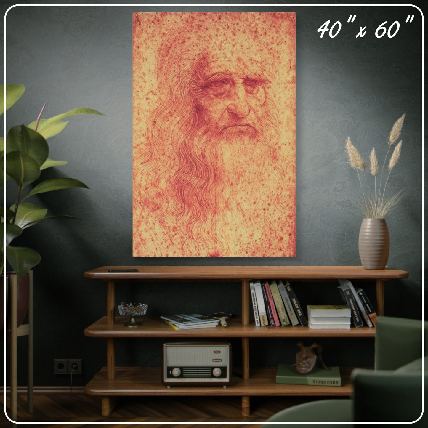 PORTRAIT OF A MAN IN RED CHALK by Leonardo Da Vinci