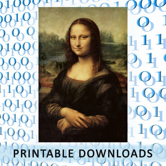 MONA LISA - TOUCHED UP VERSION - PRINTABLE DIGITAL DOWNLOADS