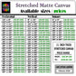 STYLE 1 - MATTE STRETCHED CANVAS   1.25" (31.75mm) THICK (PRODUCT SAMPLE)