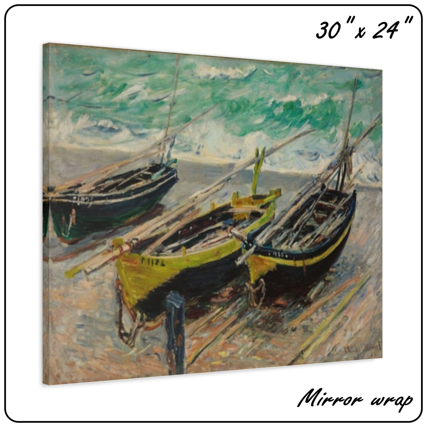 THREE FISHING BOATS by Claude Monet