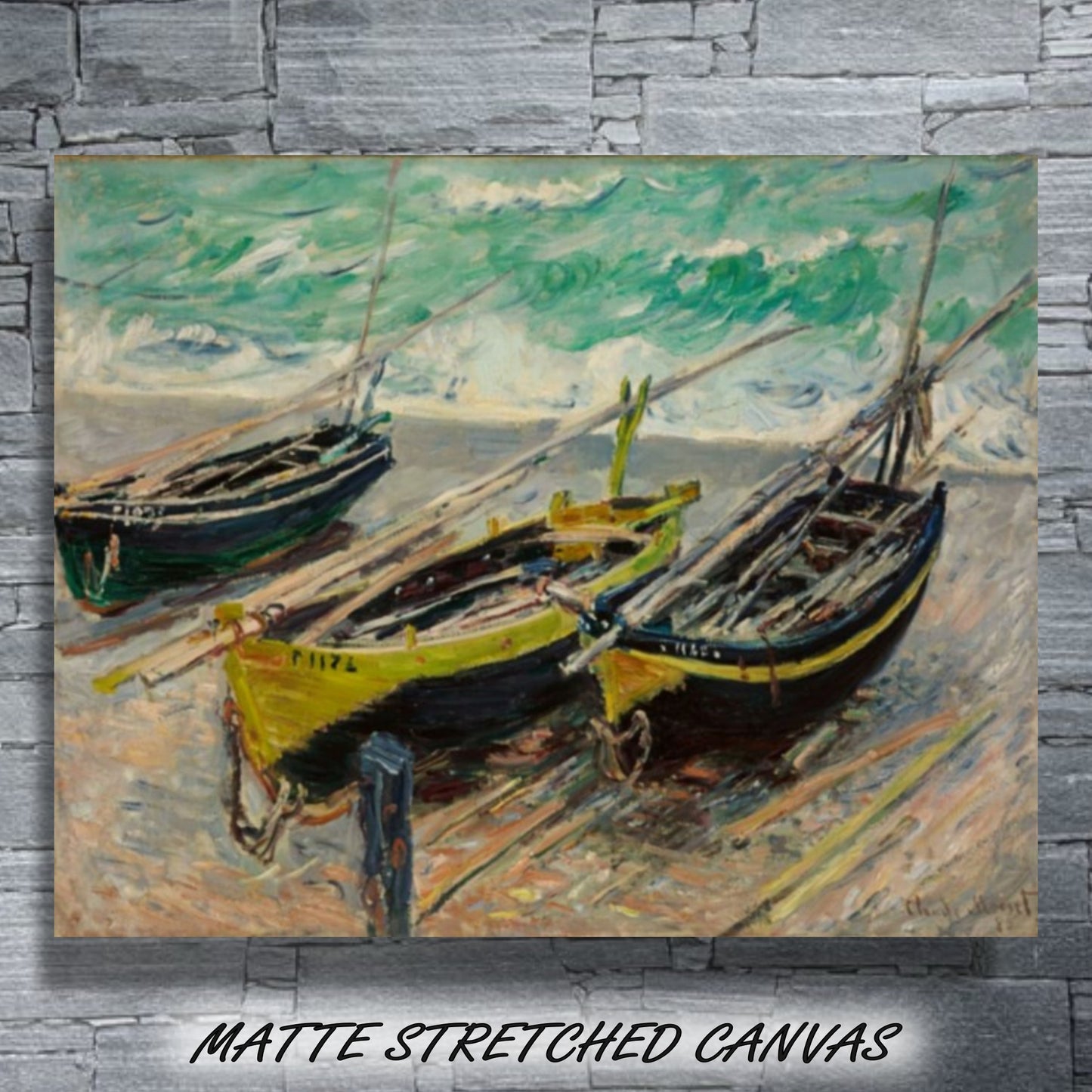 THREE FISHING BOATS by Claude Monet